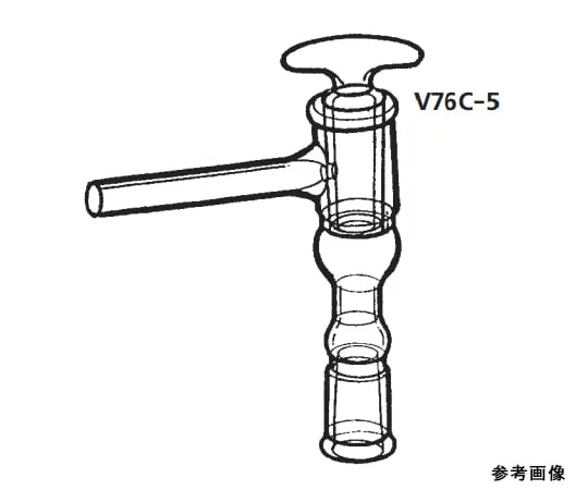 64-1065-87　带FeMale型接头的真空旋塞L型　V76C-5-1