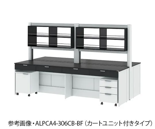 4-3389-01　Central Laboratory Table (with frame type/storage shelf unit) with cart unit 1800 x 1650 x 850/1900 mm　ALPCA4-186CB-BF