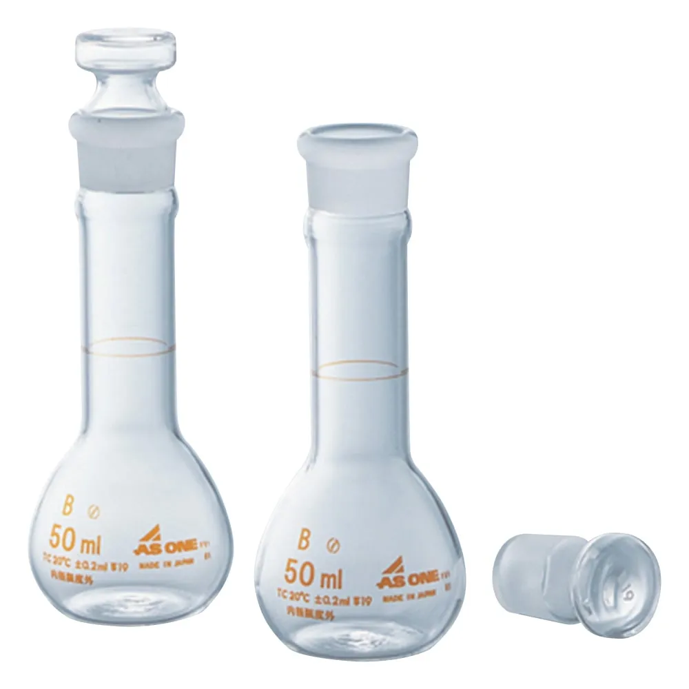 1-8566-01-24　Short Volumetric Flask White 50mL JCSS Proof Of Calibration