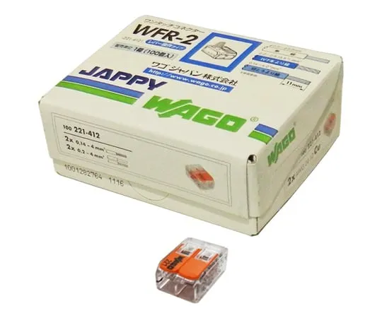 62-3143-45　单触连接器透明类型2线100个　WFR-2-JP