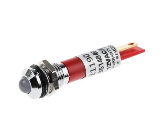 63-4587-52　RS PRO红色指示器，12 V,8毫米安装孔尺寸，焊点终止，IP67　211-904