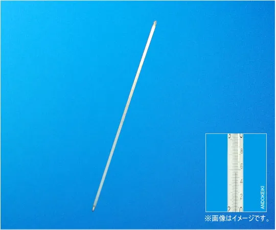 64-0708-05　腿长精密杆温度计 (水星) 0~100°C (0.5) 全长600 mm　1-62-7