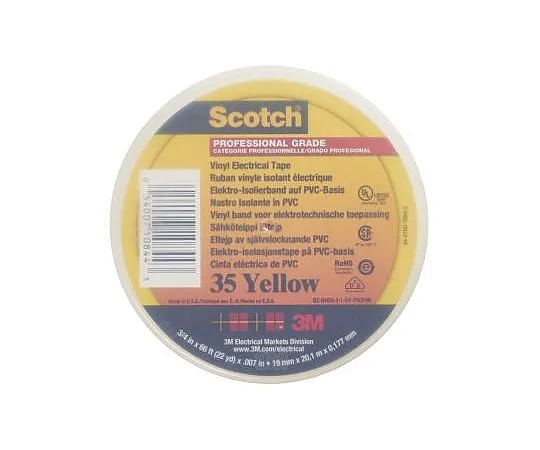 63-4712-95　3 M黄色电子胶带，19 mm x 20 m　SCOTCH 35 JAUNE 20 X 19