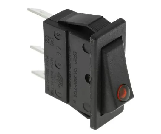 63-4742-17　Arcolectric Illuminated Single Pole Single Throw (SPST) ，Latching Rocker Switch Panel Mount　C5503PLLAA