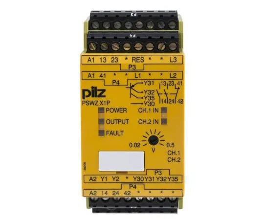 63-4825-39　Pilz PSWZX1P 24→240 V ac/dc安全继电器带2个安全触点的单通道或双通道　777949