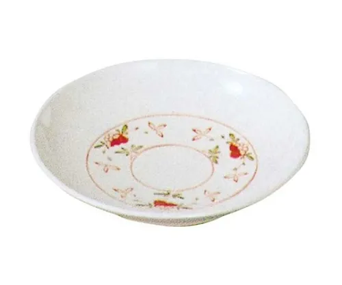 61-6834-39　Melamine Japanese tableware Akae round Plate small AK-14　2116600