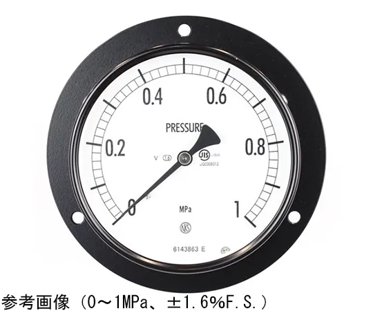 65-4281-65　Normal Pressure Gauge (Φ100) Embedded D Frame (Mounting Hole) for Vibration Resistance 0.1 MPa　AE15-231