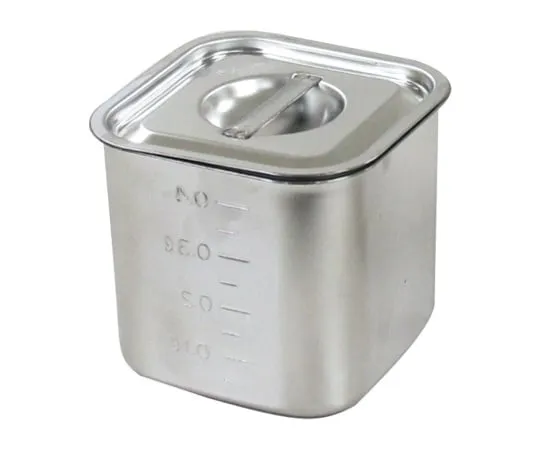 62-2336-20　18-8 Graduated Deep Square Kitchen Pot (with Lid) 0.5 L　SH-4208D