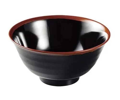 61-6835-61　Melamine Japanese tableware Chojiro kiln Haberi-don AN-59 small B inside Black　2428720