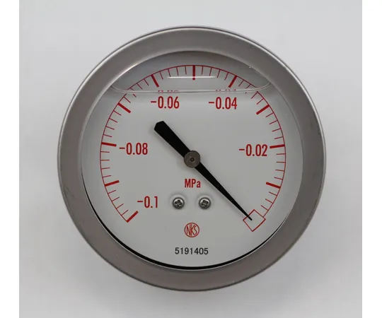 65-4326-11-20　Glycerin Pressure Gauge (75Φ) -0.1~0 MPa Vacuum Gauge (Negative Pressure Gauge) with Inspection Certificate　GV56-133