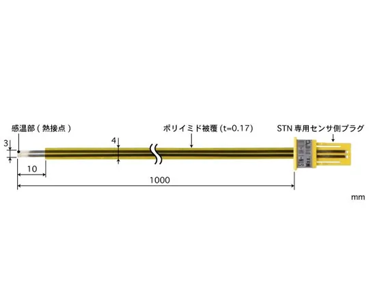 65-3534-89　［Out of stock］Tape Type Multipurpose Temperature Sensor Replacement Type STN Series with ISO Document Set -50~350°C Standard Type Flat 1000 mm E Type 1 Set (5 pcs)　STN-23E-100