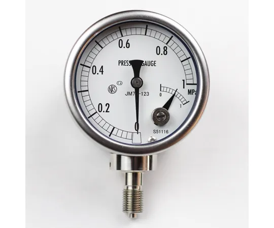 65-4328-52-20　Micro Switch Contact Pressure Gauge (Φ75) SUS H: Upper Limit 1 Contact 1 MPa with Inspection Certificate　JM71-123