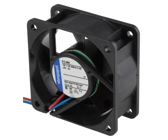 63-4766-70　ebm-papst600N系列轴向风扇，60 x 60 x 25.4mm,43m3/h,2.4W, 12 V直流　612NGH