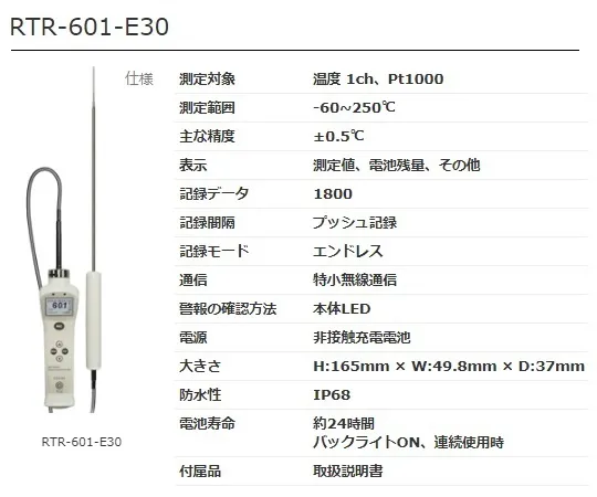 2-7309-14　［已停用］温度资料记录程式　RTR-601-E30