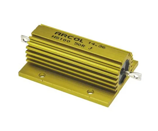 63-4746-59　ArcolHS100系列铝合金厚板轴向线材贴装电阻，50Ω±5% 100W　HS100 50R J