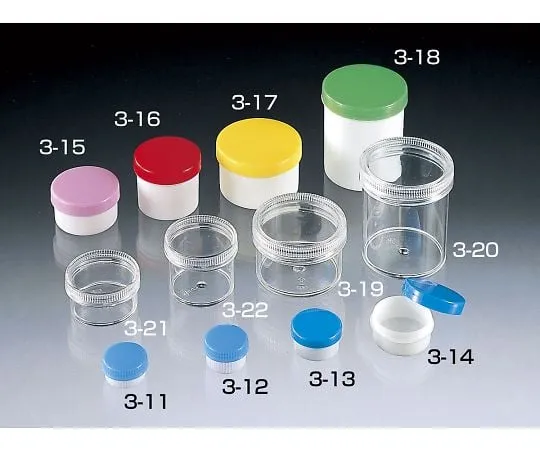 64-3689-99　塑料锅30mL (机身:白色，盖子:蓝色) 100个　01757