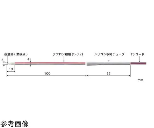 65-3530-84　Tape Type Multi-Purpose Temperature Sensor ST Series -50~210°C 2 sec, 100 mm K Type　ST-11K-010-TS1-ANP