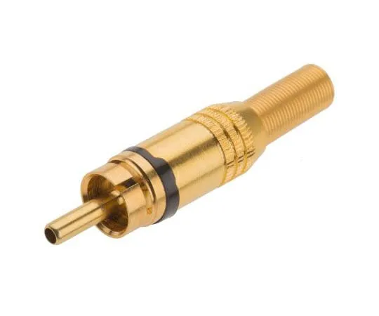 63-4660-07　RS PRO Black, Gold Cable Mount RCA Plug, Gold,5A　110-3784