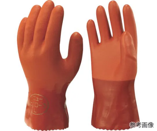 67-6859-48　Vinyl Chloride Gloves No612 New Vinyl Robe 2 Pairs Pack Orange M Size　NO612-M