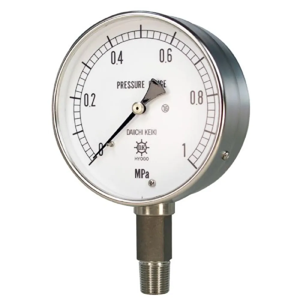 68-0831-28　UST All Stainless Steel Pressure Gauge 0.05MPA 100 φG 1/2　UST-AUG12-100X0.05MPA