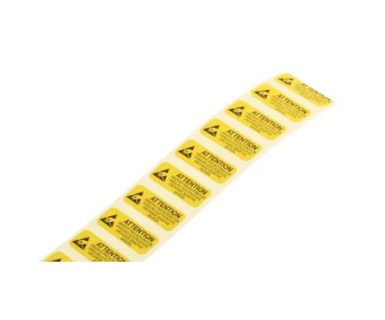 63-4774-15　RS PRO黄/黑纸ESD标签，注意文字25 mm x 10 mm　364-3565