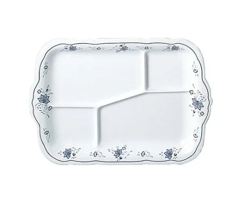 61-6835-98　Melamine Beauty Flower Square Plate A with Partition 15.2 "BF -24　2450000