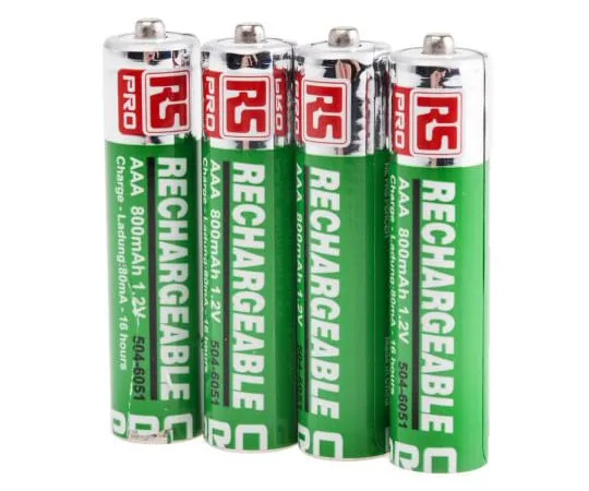 63-4838-46　RS PRO镍氢AAA充电电池，800mAh　504-6051