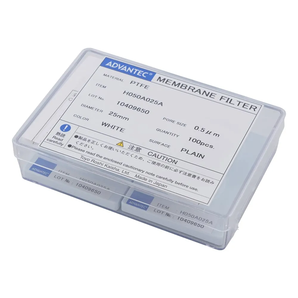 4-912-02　膜过滤器 (亲水性PTFE型) 孔径0.5μm 100个　13050802