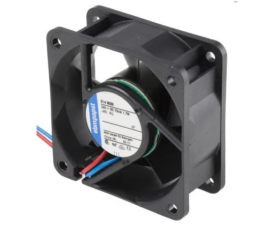 63-4766-71　ebm-papst600N系列轴向风扇，60 x 60 x 25.4mm,35m3/h,1.7W, 24 V直流　614NGM