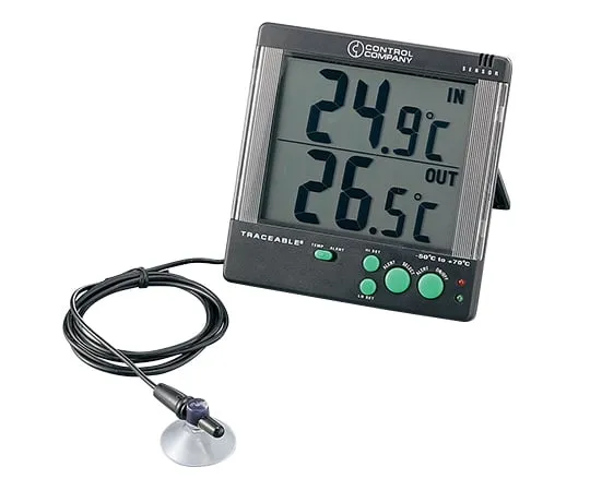 3-6338-01　［已停用］报警式大屏幕温度计 (TRACEABLE) -50-+70°C　4142