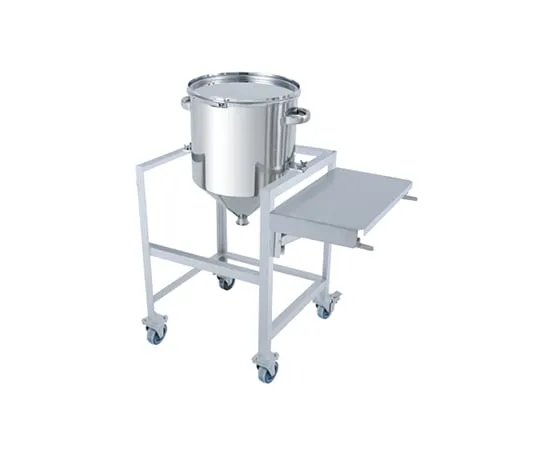 64-5068-60　Stainless Hopper Band-type Sealed Container 35L with Stand (with workbench)　HT-CTL-ASCB-36