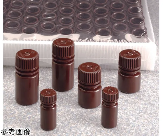68-5629-22　Narrow Mouth Brown Bottle 4 mL HDPE Tray/Body/Packaging with Cap 1 Box (Contains 332 Pieces x 4 Trays)　322004-9125