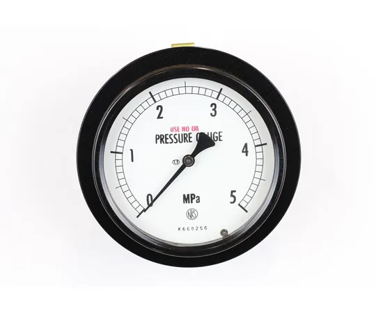 65-4305-01-20　Sealed Pressure Gauge (100Φ) Oil Bound Type D Frame (Mounting Bracket) 5 MPa with Inspection Certificate　BE15-141