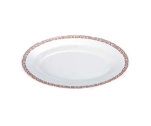 61-6836-15　Melamine Chinese Tableware Zuisho Oban 10 inch CA-23 Outer Red Inner White　2419110