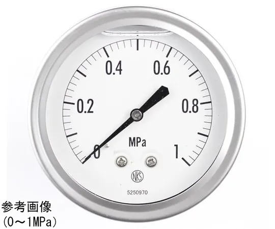 65-4322-64-20　Pressure Gauge with Glycerin (100Φ) with 0.6 MPa with Inspection Certificate　GV47-143
