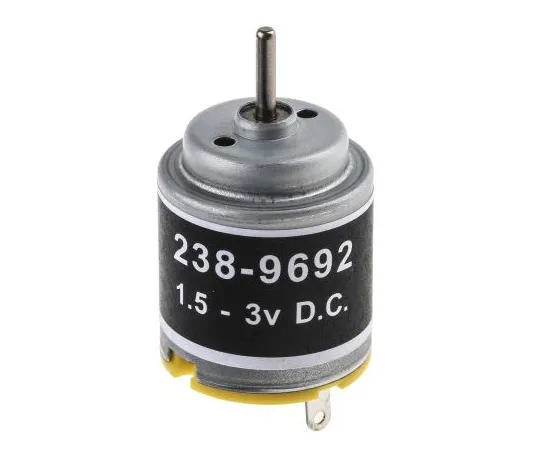 63-4741-61　RS Pro直流电机，1.21 W, 1.5→3 V直流，10.4 gcm, 8200→14000 rpm,轴直径2 mm　238-9692