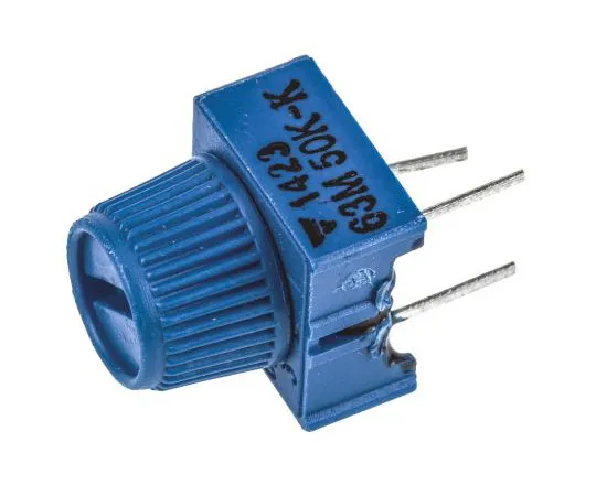63-4717-50　Vishay63M-T607系列带引脚端子的通孔微调电阻，50kΩ±10% 1/2W±100 ppm/°C手指调节　M63M503KB30T607