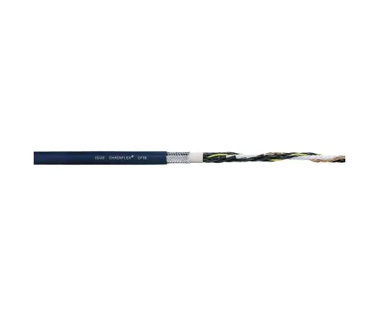 63-4837-11　4芯镀锡铜编织工业电缆，0.5 mm 2蓝色10 m卷筒，Chainflex CF 10系列　CF10.05.04