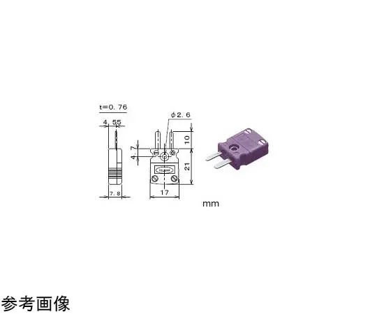 65-3532-26　Thermocouple Connector ANP Plug Thermocouple Type: E Type Shape: M Material: Nylon　ANP-E-M-L