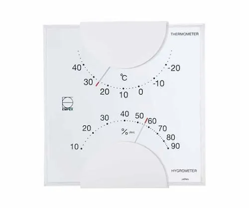 61-6864-79　ElmThermo-Hygrometer105 x 102 x 20 mm 8 5 G (透明框) 白色　LV-4901