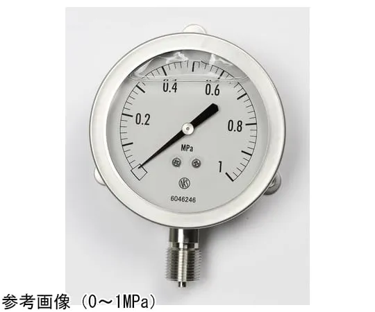 65-4324-70　Pressure Gauge with Glycerin (75Φ) 0.1 MPa　GV51-233