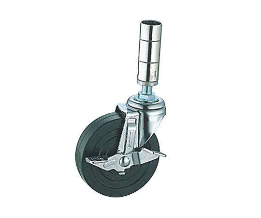 63-1774-28　［Discontinued］Shelf Wagon Rubber Casters with Stoppers φ125 mm　143421