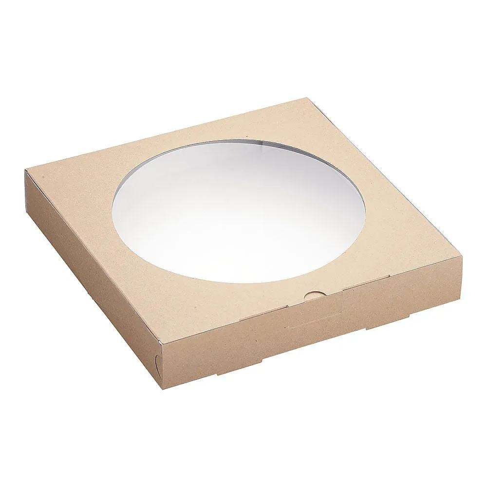64-4189-71　Craft Pizza Box with Window Square (25 Pieces)