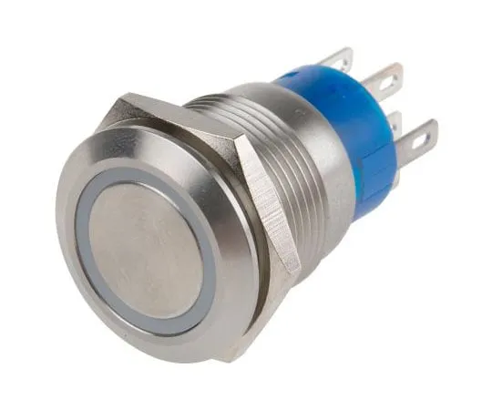 63-4661-48　RS PRO双极双抛 (DPDT) 锁定白色LED按钮开关，IP67, 19.2 (Dia。) mm,面板安装，250Vac　111-5789