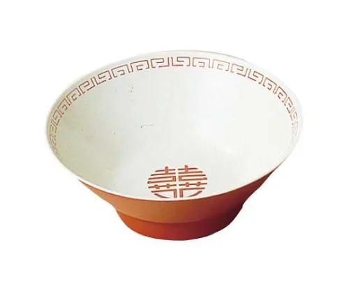 61-6836-12　Melamine Chinese Tableware Zuisho Chinese Rice Bowl New CA-12 Outer Red Inner White　2418710