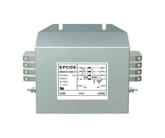 63-4732-08　EPCOSB84144A*R000系列36A 440 V ac 50→60Hz法兰安装RFI过滤器，带标签终端3相　B84144A0036R000