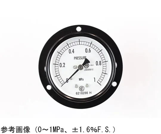 65-4271-85-20　Normal Pressure Gauge (Φ60) Embedded D Frame (Mounting Hole) with 0.16 MPa with Inspection Certificate　AA15-221