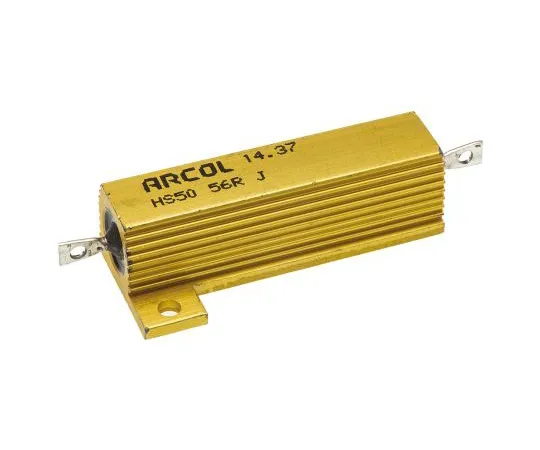63-4746-51　ArcolHS50系列铝合金厚板轴向线材贴装电阻，56Ω±5% 50W　HS50 56R J