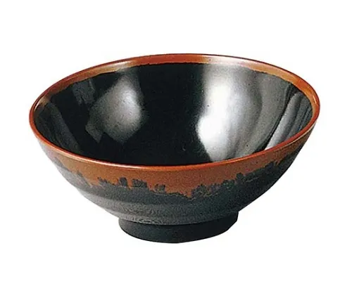 61-6835-64　Melamine Japanese tableware Chojiro kiln small Bowl AN-63 B inside Black　2428820