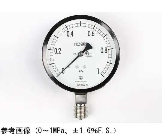 65-4285-35-20　Normal Pressure Gauge (Φ100) Vertical A Frame with 0.16 MPa with Inspection Certificate　AE20-143